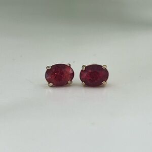 New Stella & Dot Ruby Red Stud Earrings